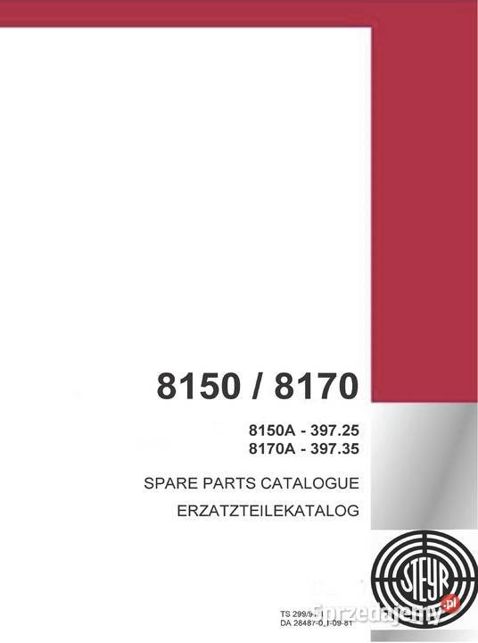 Katalog części STEYR 8140 8160 DT 1400 8150 8170 wielkopolskie Szamotuły