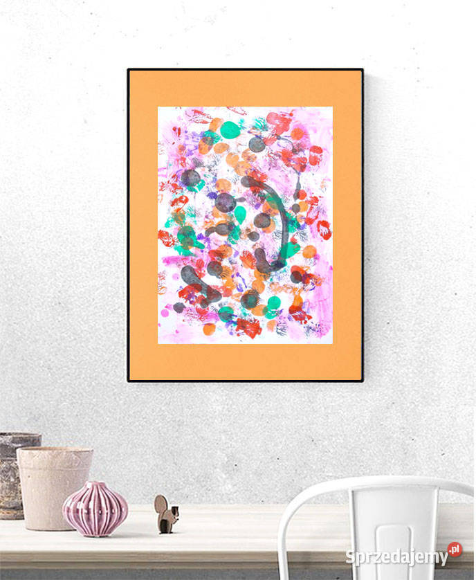 dekor do loftu abstrakcja obraz abstrakcja odcienie pomarańczowego  Dekoracje i ozdoby łódzkie Łódź