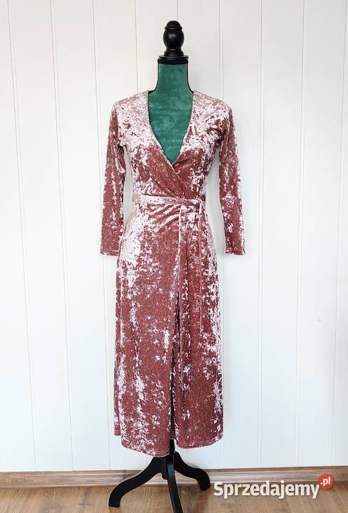 Welurowa sukienka Dry Lake XS 34 S 36 brudny róż różowy Szczecin