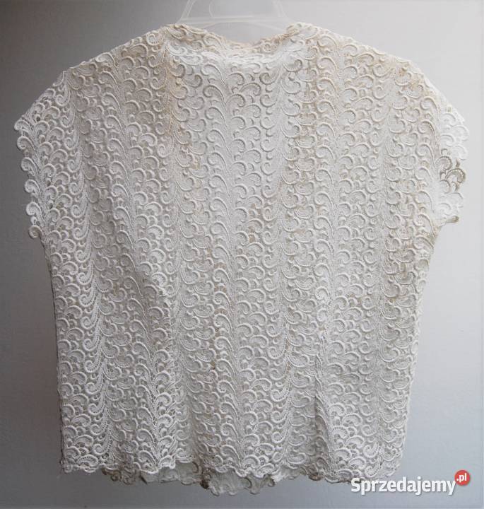 Bluzka koronkowa biała bolero M L bawełna Lublin