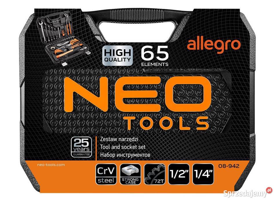 Zestaw narzędzi Neo Tools 65 elementów gwarancja Dęblin