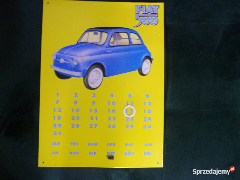 Wieczny metalowy kalendarz z FIAT 500produkcja w Warszawa sprzedam