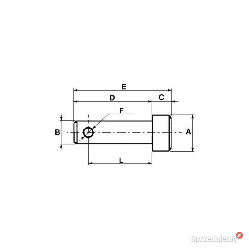 Sworzeń z łbem kat 2 25x110 mm 1160190000 Kamionna