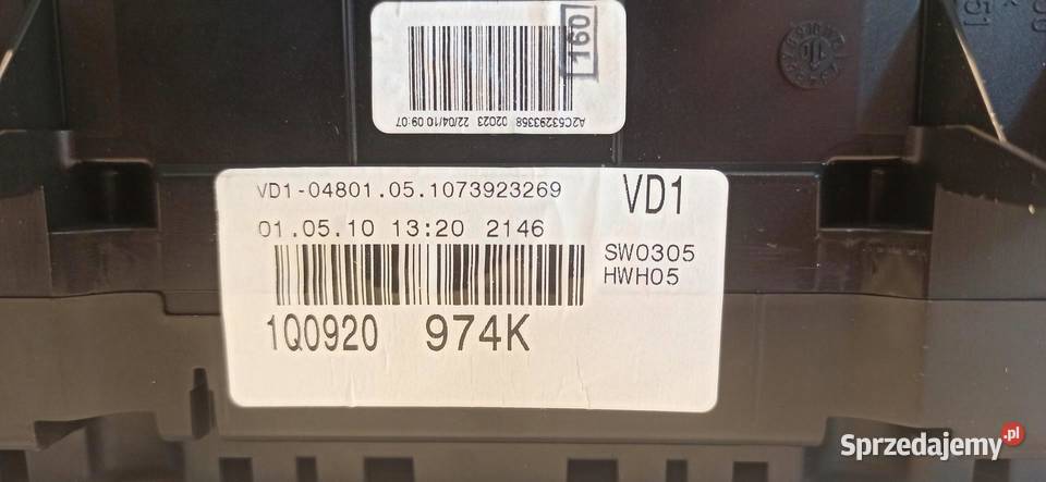 VW EOS LICZNIK ZEGARY MPHKMH ANGLIK 1Q0920974K dolnośląskie