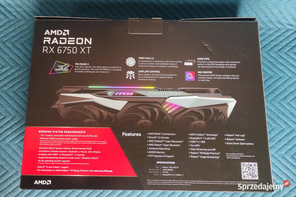 Karta graficzna Radeon RX 6750 XT 12GB GAMING X Żyrardów sprzedam