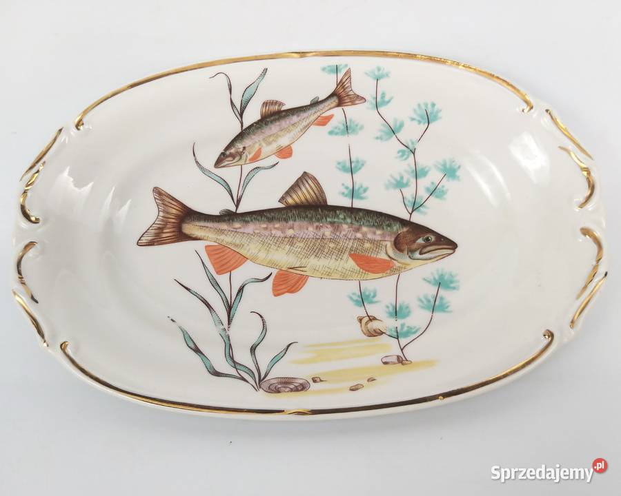 Patery półmiski ryby porcelana PRL Chodzież lata Bronisze