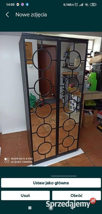 Szafa czarnabiala połyskmat dwudrzwiowa Glamour Nowy Sącz