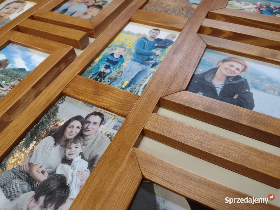 Drewniana Multirama Ramka na 12 zdjęć 10x15 Wrocław