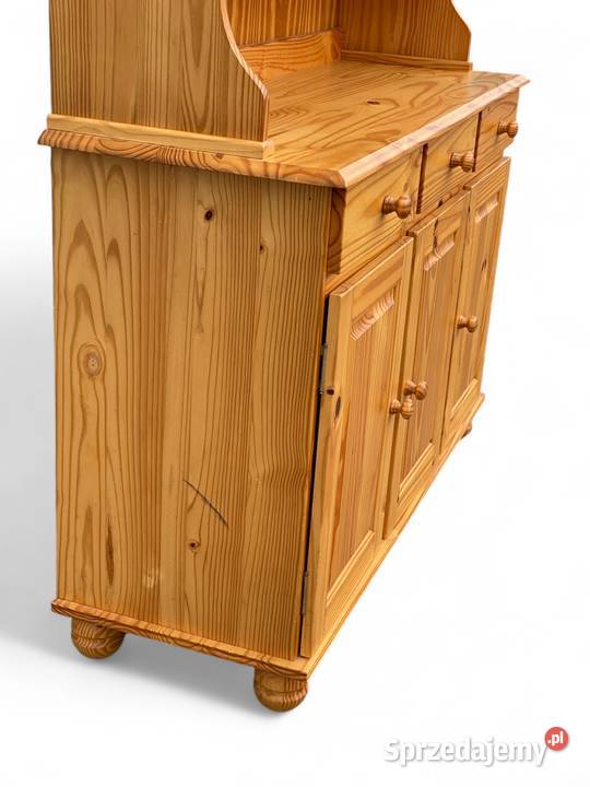 Sosnowy kredens kuchenny z witryną Gryfice