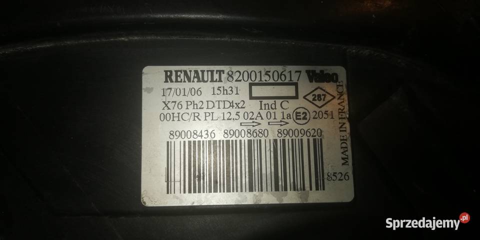 lampa przód prawa Renault Kangoo 1 r0107 łódzkie Piotrków Trybunalski sprzedam