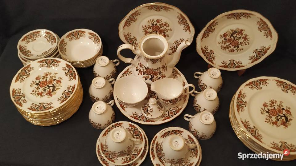Zestaw kawowo obiadowy Royal Colclough Bone Porcelana i szkło Piła sprzedam