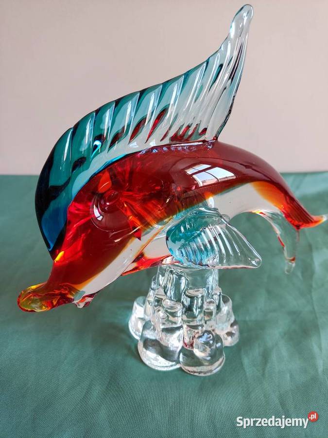Figurka szklana ryba Murano Porcelana i szkło