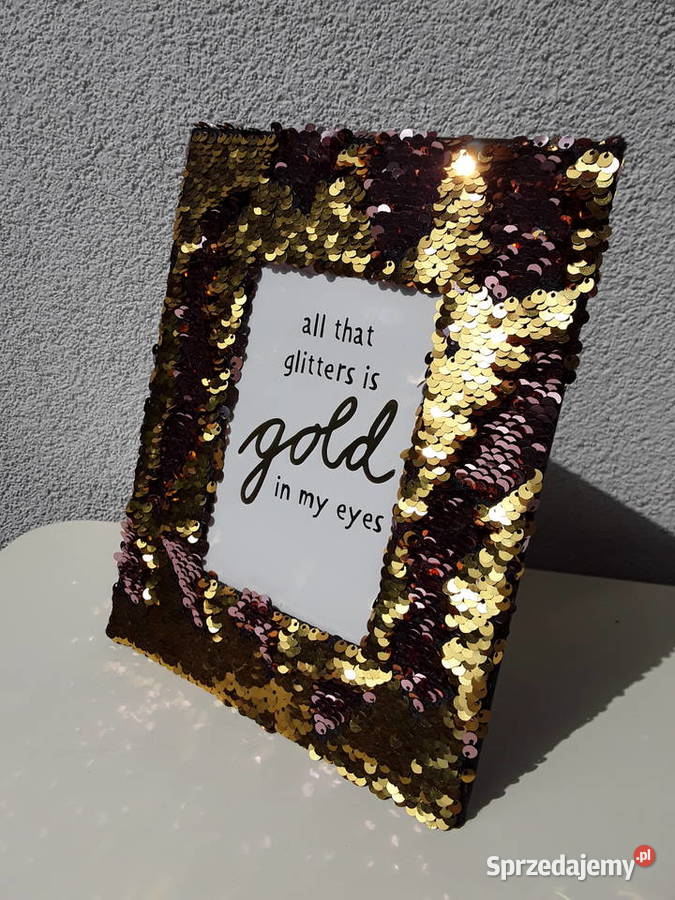 Ramka Glamour złote i brązowe cekiny odwracalne Ramki i ramy