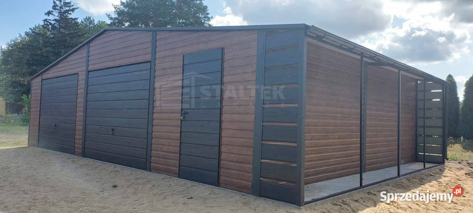 Garaż blaszany 10x6m wiata 1m 2x Brama uchylna blacha Niepołomice sprzedam