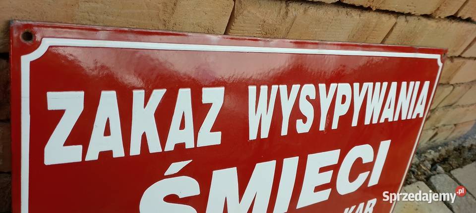 Tablica emaliowana stara duża droga prawdziwego Budowa