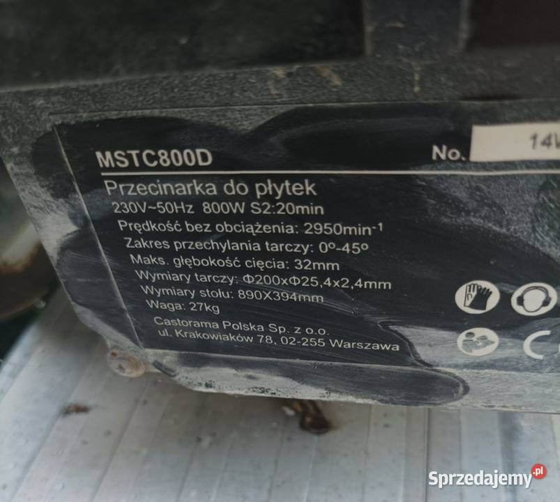 Maszyna do cięcia płytek na mokro Sokołów Podlaski