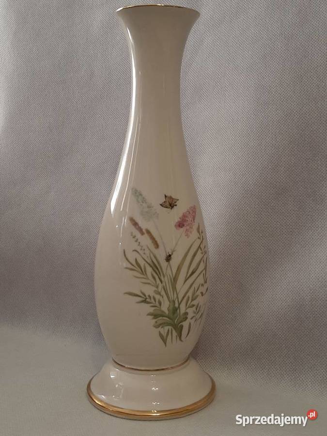 Piękny porcelanowy wazon niemiecki w kwiaty Porcelana i szkło sprzedam