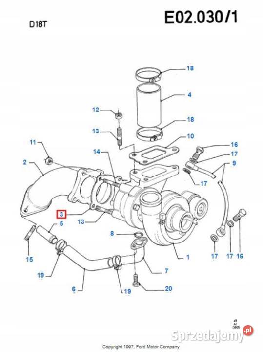 USZCZELKA TURBOSPRĘŻARKI FORD MONDEO 9296 18 D