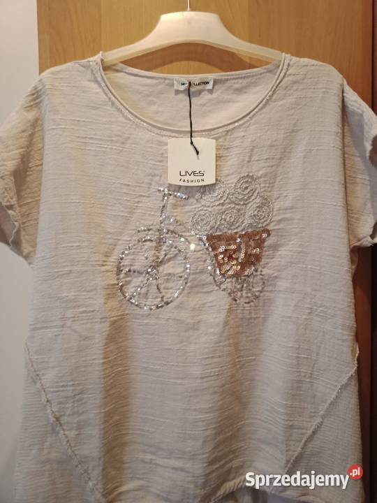 Bluzka włoska LXl brązowy/beżowy Łódź