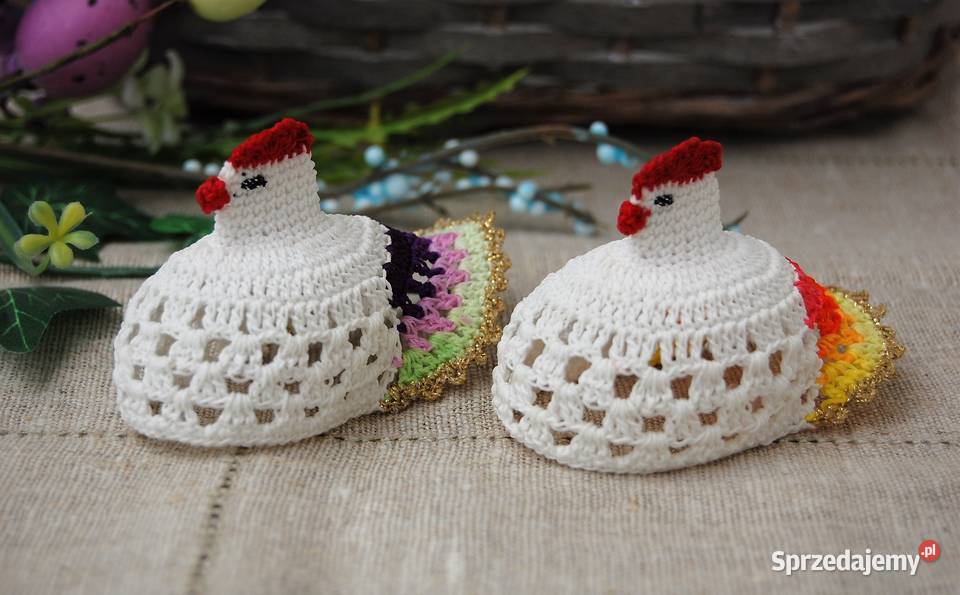 Kura kurka szydełkowa na jajko Wielkanoc Lublin