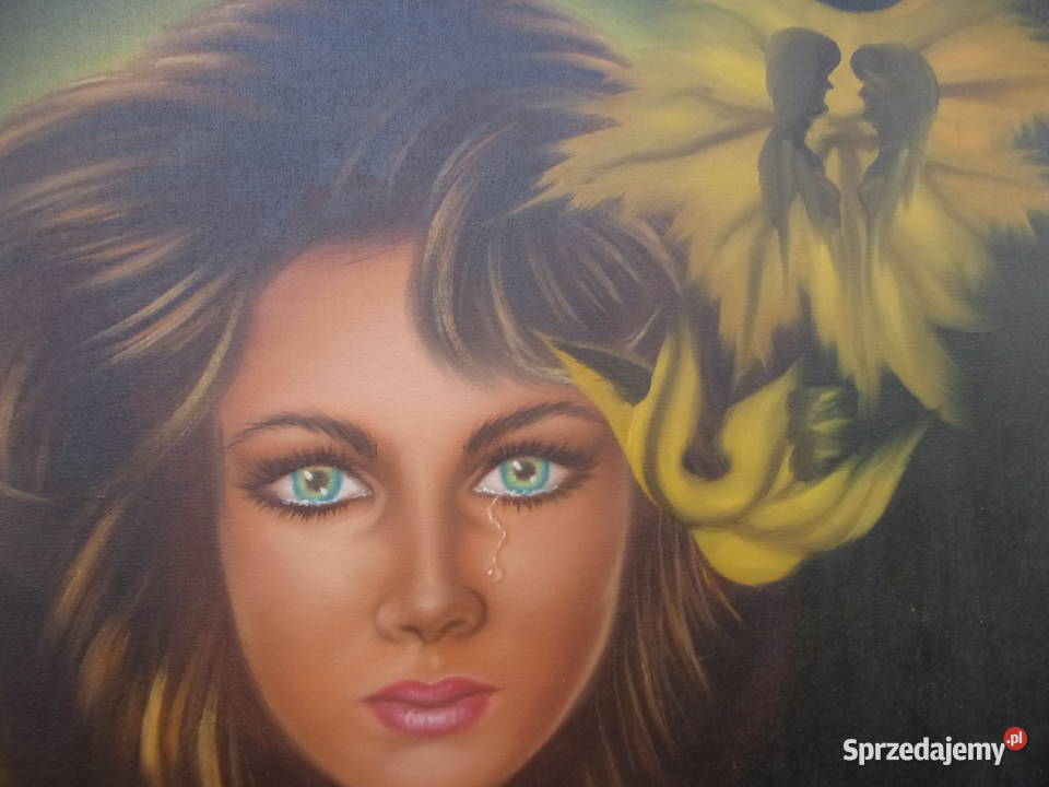 Stary ładny obraz MIŁOSNE WSPOMNIENIE w Warszawa sprzedam