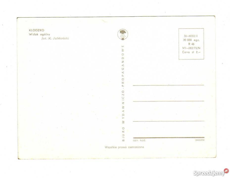 KŁODZKO WIDOK OGÓLNY POCZTÓWKA Krynki sprzedam