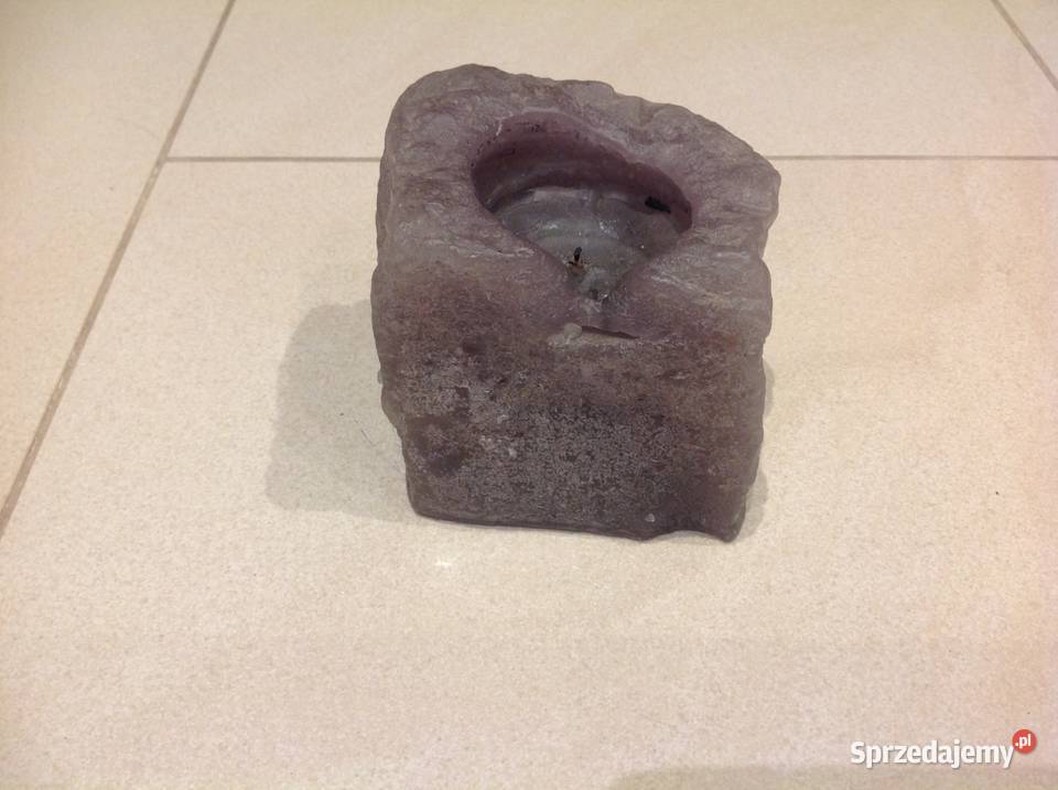 Szara Świeca Dekoracyjna Vintage Nowa Sól