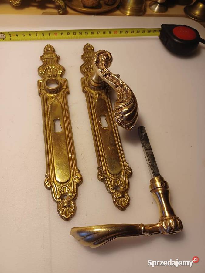 Komplet klamek mosiężnych i szyldów wielkopolskie Poznań