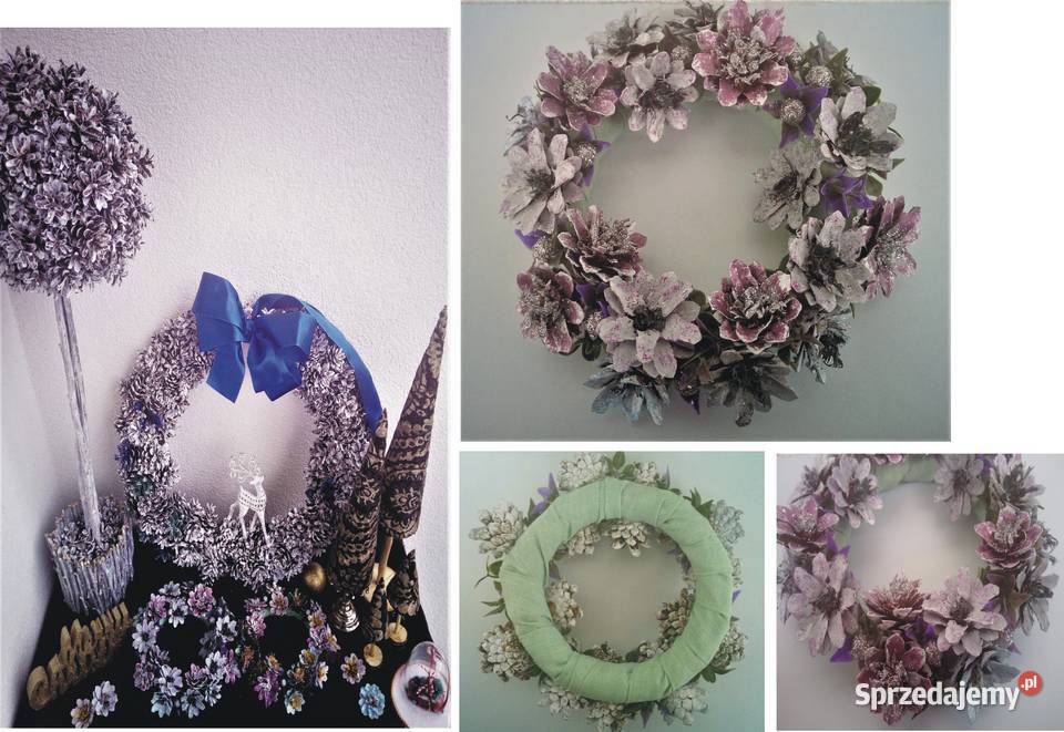 BOŻONARODZENIOWY WIANEK Z KWIATÓW SZYSZEK Dekoracje i ozdoby Radzyń Podlaski
