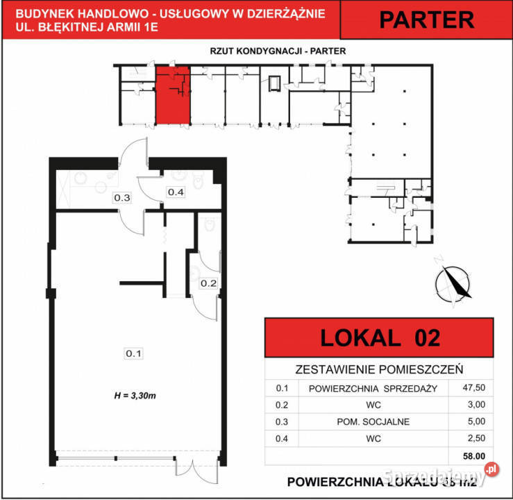 Nowoczesny lokal usługowy w lokalizacji Wynajem Dzierżążno