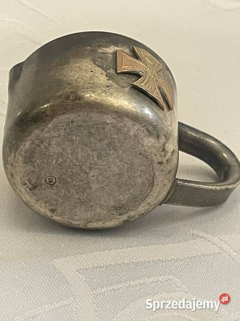 Mały platerowany kubek Prusy XIX wiek Kraków sprzedam