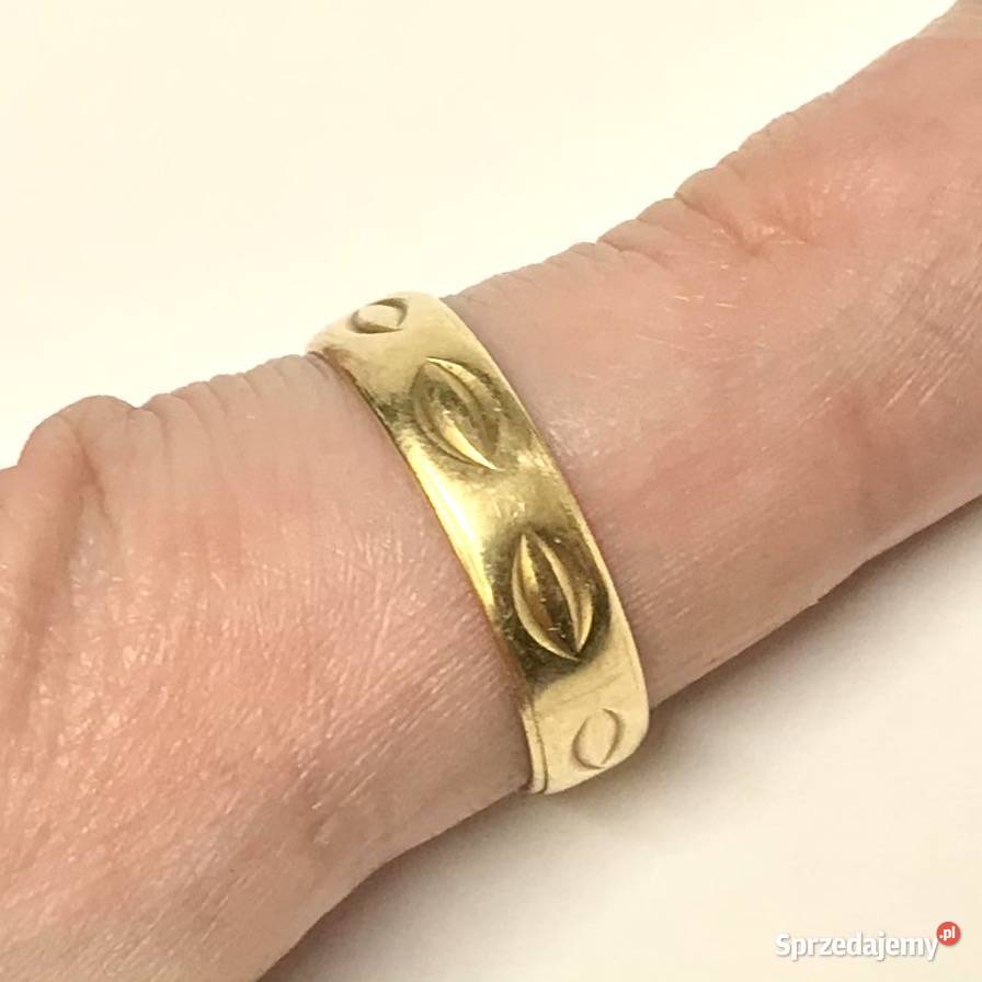 Złota OBRĄCZKA męska 18K cudownie ZDOBIONA r18 Warszawa