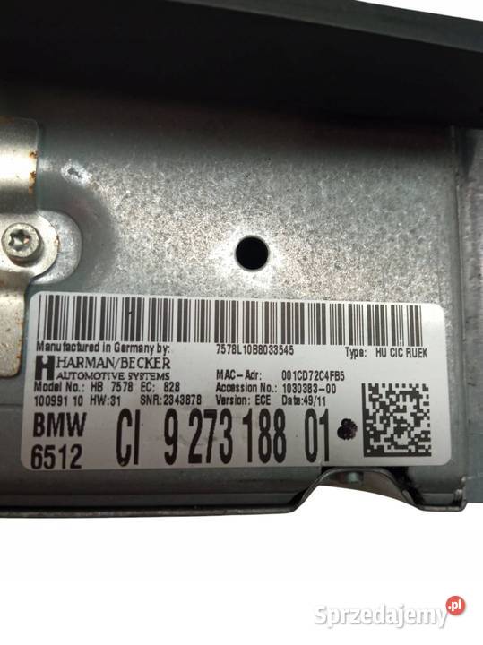 RADIO FABRYCZNE E92 927318801 Bmw Seria 3 Coupe