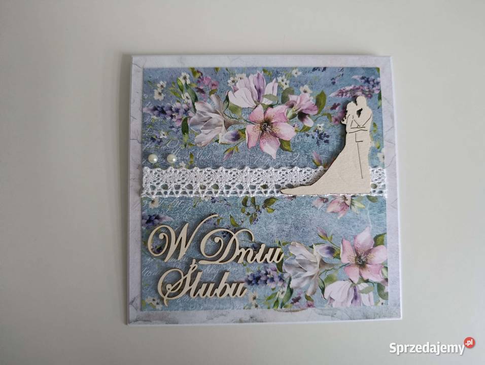 Kartka ręcznie robiona na Ślub handmade Łódź sprzedam