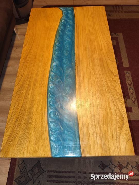 Stolik dębowy wylany żywicą Bielsk Podlaski sprzedam