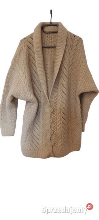 Gruby ciepły wełniany sweter kardigan xl XXL Inny wzór Swetry i golfy