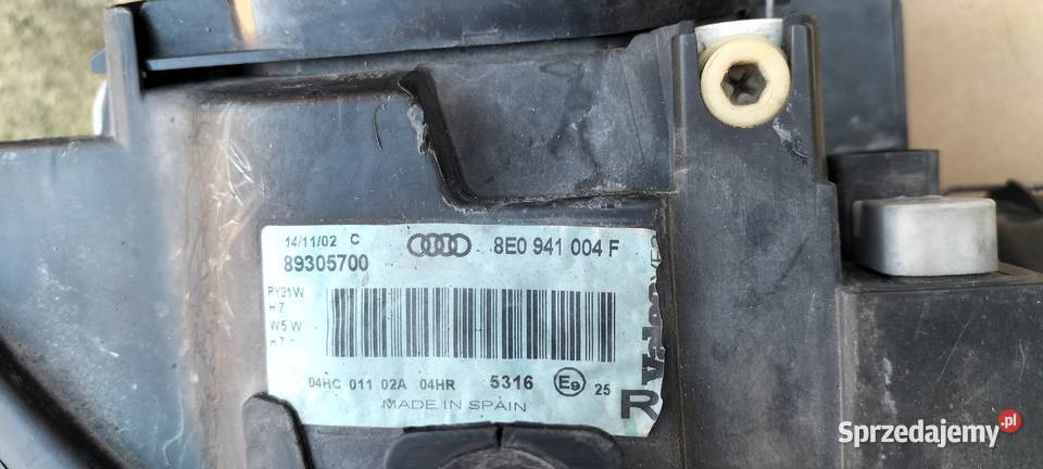 Lampa przód AUDI A4 B6 zachodniopomorskie