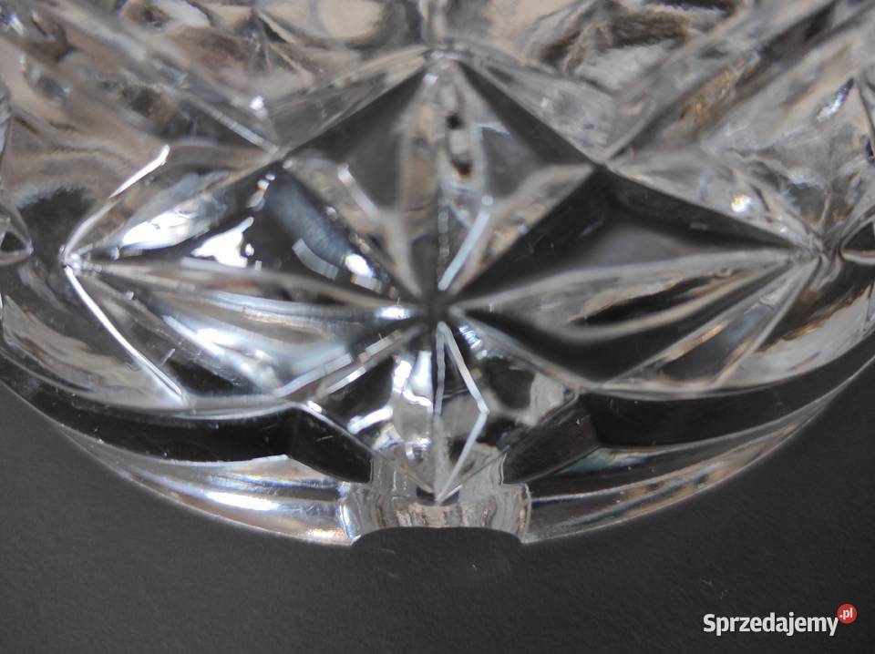Popielnica duża ciężka stare szkło kryształ Porcelana i szkło Warpechy Stare