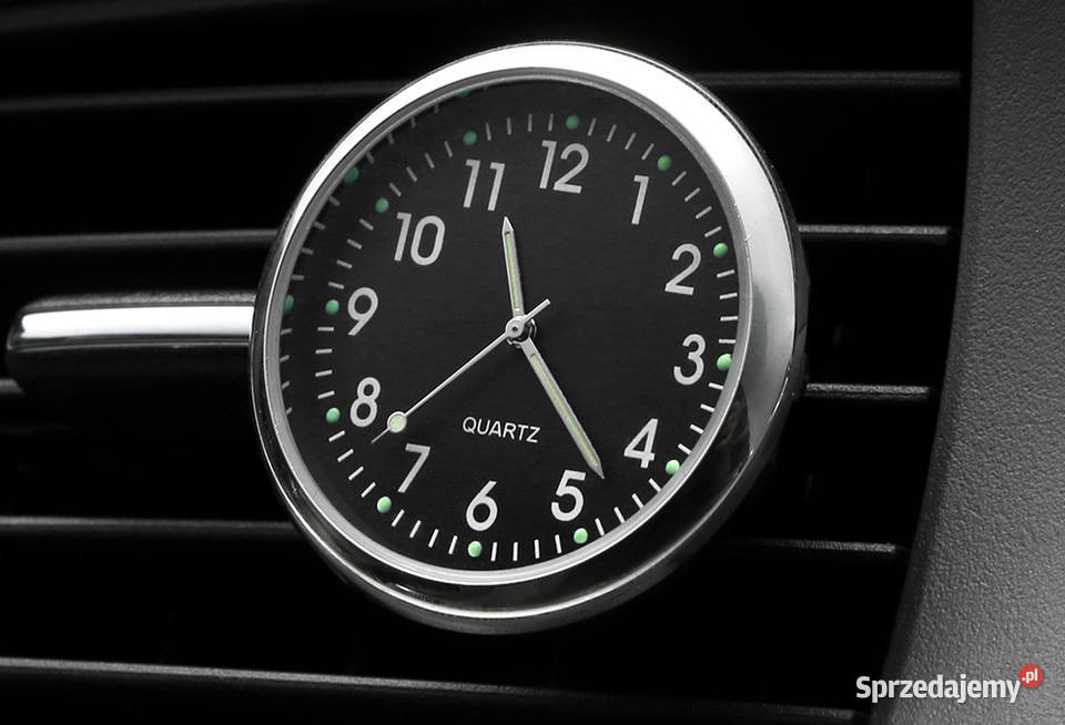 Zegarek samochodowy zegar do auta Analogowy Czarny Black PL