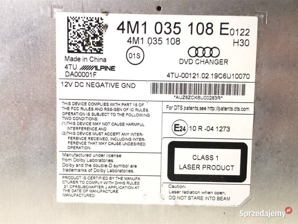 ZMIENIARKA DVD AUDI A8 D5 4M1035108E NAPĘD sprzedam