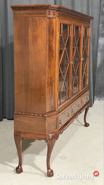 Duża witryna w stylu angielskim Chippendale 190cm Budno