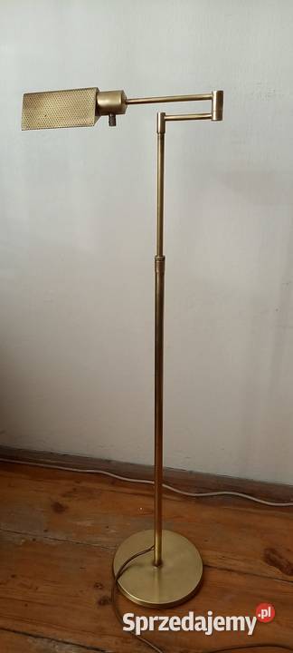 Mosiężna lampa podłogowa ze składanym ramieniem Skierniewice