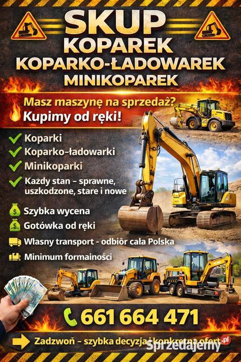 Skup koparek ładowarek minikoparek Gotówka ręki Radom