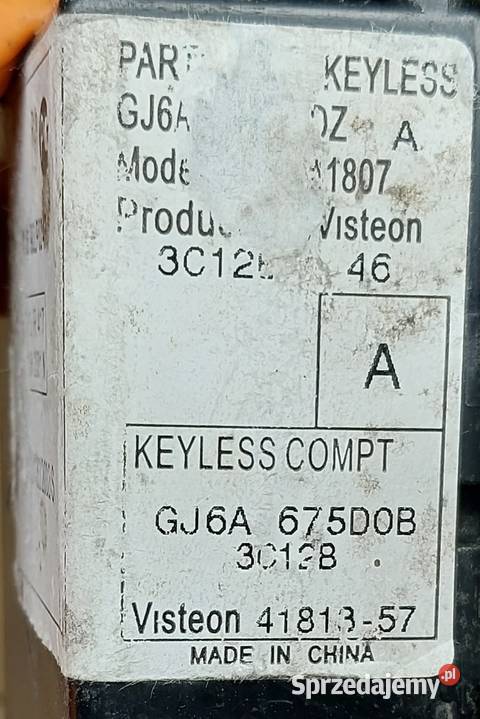 MODUŁ ZAMKA KEYLESS MAZDA 6 GG GJ6A675DZ Mielęcin sprzedam