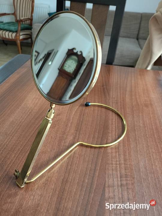 Zabytkowe Lustro kosmetyczne złocony mosiądz Drawski Młyn