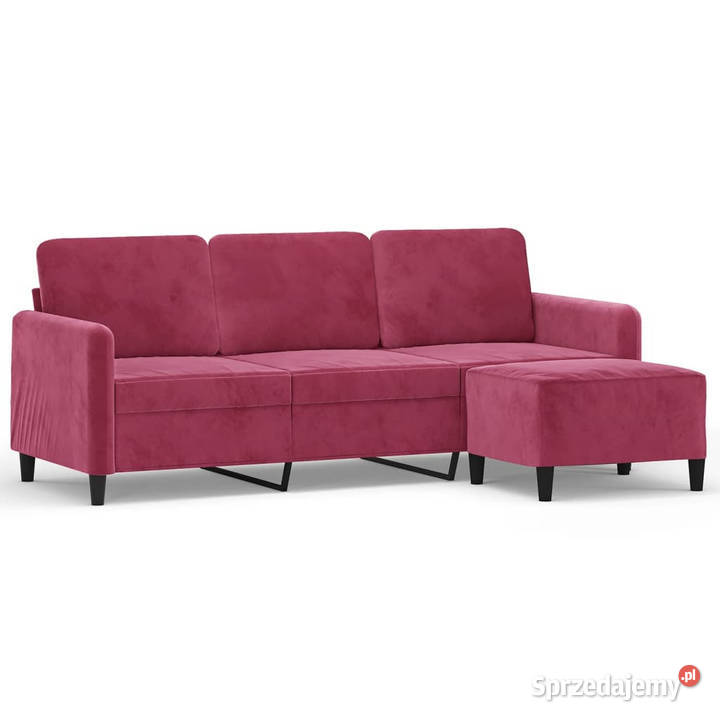 3osobowa sofa z podnóżkiem winna czerwień 180 Warszawa