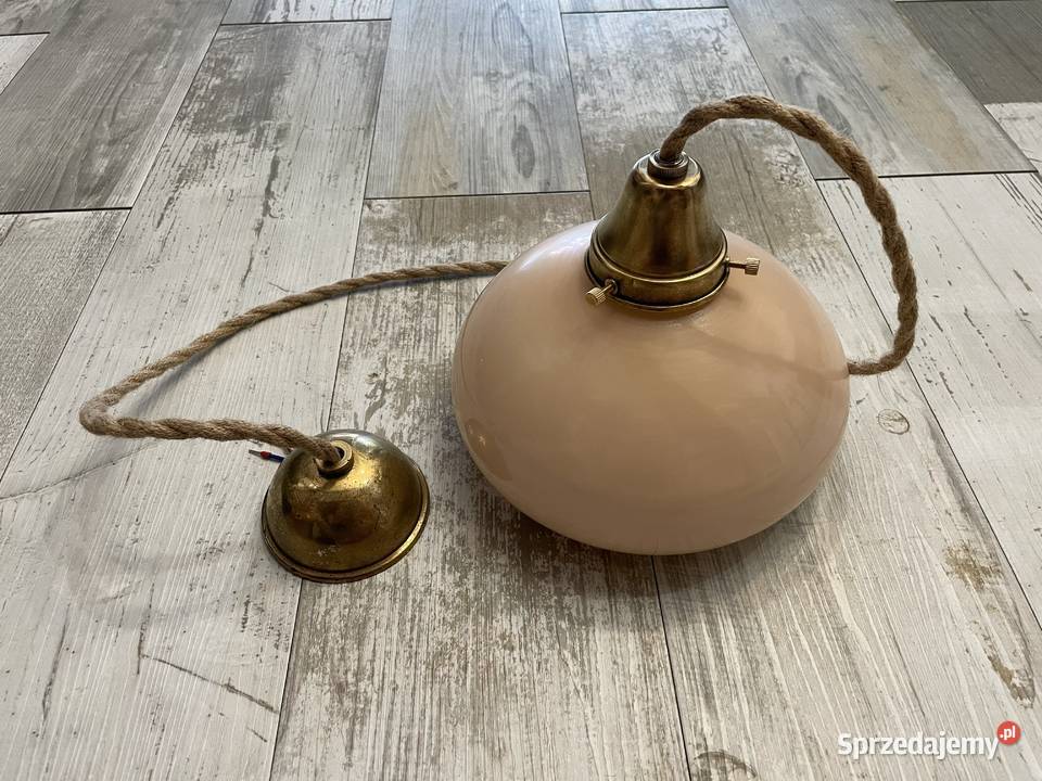 Stara lampa wisząca z kloszem Antyki, Sztuka, Kolekcje Chudów