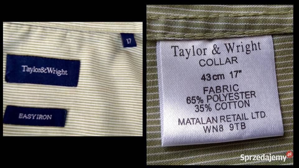 Męska koszula Taylora Wrighta Rozmiar 44XLXXL Rozmiar XXL Odzież codzienna Chojna