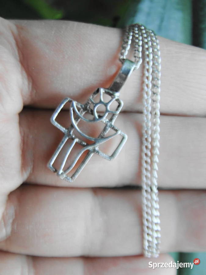 Stary naszyjnik krzyżyk Warmet na łańcuszku srebro mazowieckie Warszawa sprzedam