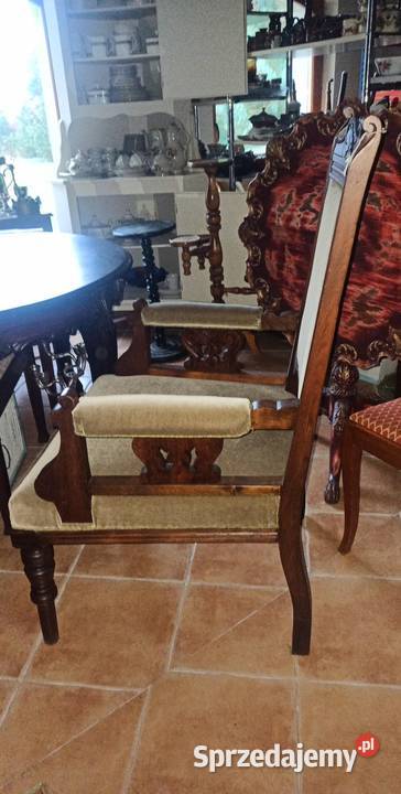 Fotel Eklektyk z podłokietnikami Welur pasy i